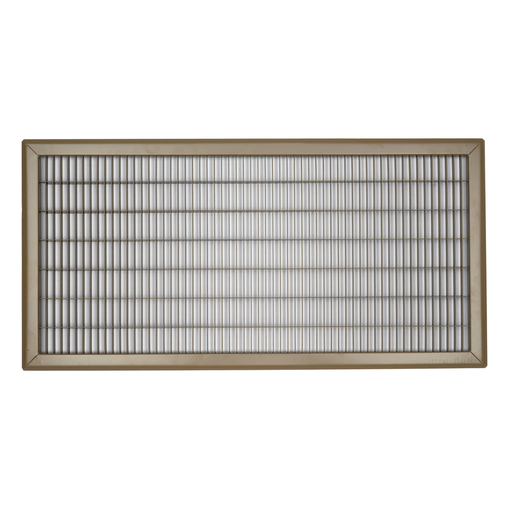 14"x30" Heavy Duty Return Air Floor Grille | Walkable Brown | Out. Dim.: 15-3/4"W X 31-3/4"H