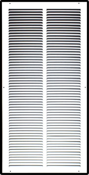 14 x 30-inch White Steel flat stamped return grille, front view