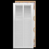 14"x30" White Steel Return Air Filter Grille, Filter Included, Removable Door