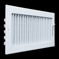 14"W x 6"H Steel Adjustable Air Supply Grille | Register Vent Cover Grill for Sidewall and Ceiling | White | Outer Dimensions: 15.75"W X 7.75"H for 14x6 Duct Opening