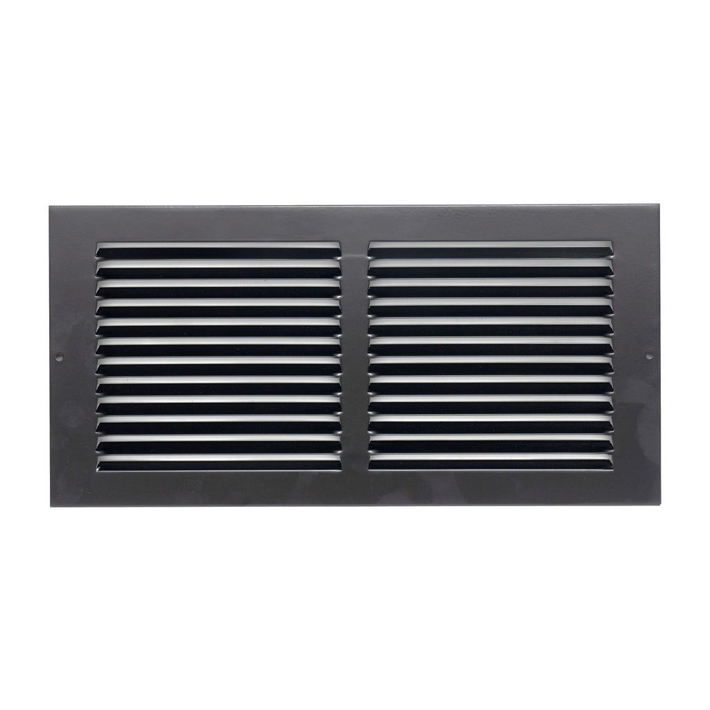 14"x6" Steel Return Air Grille – HVAC Cold Air Intake Vent Cover, Black | Out. Dim.: 15-3/4"W X 7-3/4"H