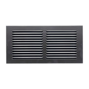 14 x 6-inch Black Steel flat stamped return grille, front view