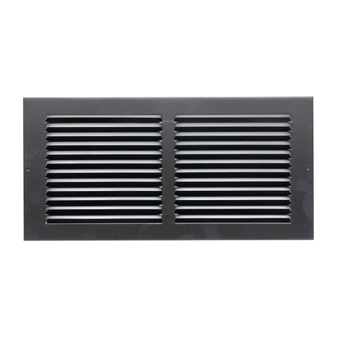14"x6" Steel Return Air Grille – HVAC Cold Air Intake Vent Cover, Black | Out. Dim.: 15-3/4"W X 7-3/4"H