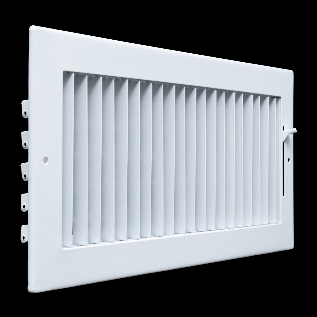 14"W x 6"H Steel Adjustable Air Supply Grille | Register Vent Cover Grill for Sidewall and Ceiling | White | Outer Dimensions: 15.75"W X 7.75"H for 14x6 Duct Opening