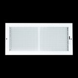 14"x6" Steel Baseboard Air Supply Grille with Multi-Shutter Damper | White | Outer Dimension: 15-1/4"W X 7-1/4"H