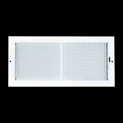 14 x 6-inch White Steel baseboard supply register, front view