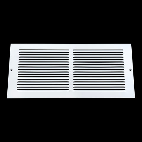14"W x 6"H [Duct Opening] Steel Triangular Baseboard Return Air Grille | Air Register Vent Cover Grill | 3.75" Depth | White | Outer Dimensions: 15-3/4" x 6-5/8"