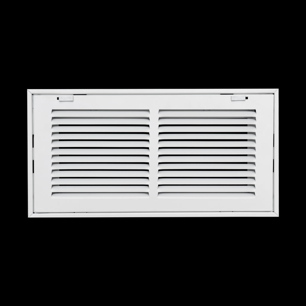 14"x6" Steel Return Air Filter Grille | Removable Door for 1" Filters | White HVAC Vent Cover | Out. Dim.: 16-5/8"W X 8-5/8"H