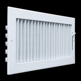 14x6 White Steel Adjustable Supply Register, Air Vent Cover with Damper for Sidewall Or Ceiling