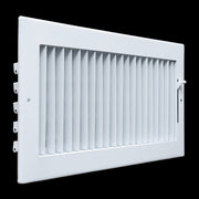 14 x 6-inch White Steel adjustable supply register, angled view