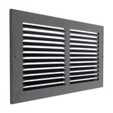 14"x6" Black Steel Return Air Grille, High-Airflow HVAC Cold Air Intake for Wall & Ceiling