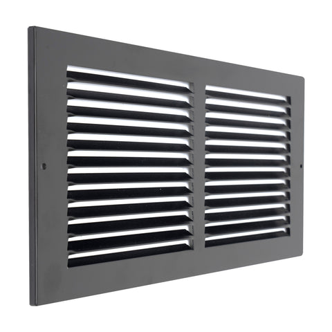 14"x6" Steel Return Air Grille – HVAC Cold Air Intake Vent Cover, Black | Out. Dim.: 15-3/4"W X 7-3/4"H