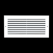 14 x 6-inch White Aluminum bar return grille, front view