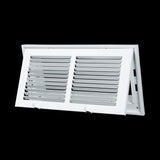 14"x6" White Steel Return Air Filter Grille, Removable Door, for 1-Inch Filters