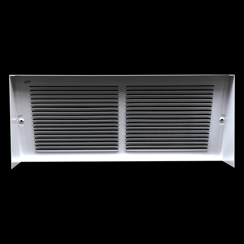 14"W x 6"H [Duct Opening] Steel Triangular Baseboard Return Air Grille | Air Register Vent Cover Grill | 3.75" Depth | White | Outer Dimensions: 15-3/4" x 6-5/8"