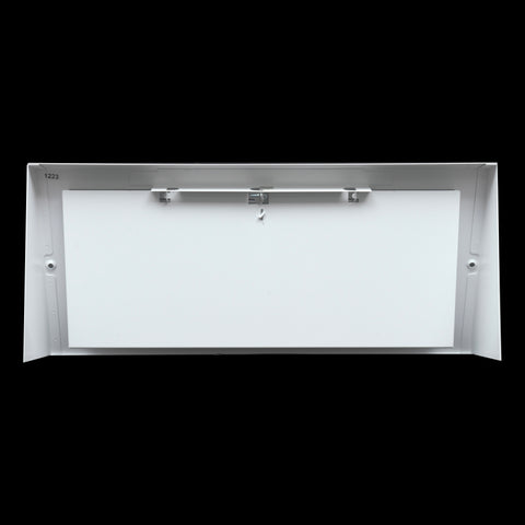 14"W x 6"H [Duct Opening] Steel Triangular Baseboard Return Air Supply Grille with Damper | 3.75" Depth | White | Outer Dimensions: 15-3/4" x 6-5/8"