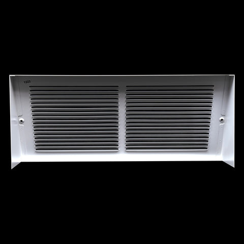 14"W x 6"H [Duct Opening] Steel Triangular Baseboard Return Air Grille | Air Register Vent Cover Grill | 3.75" Depth | White | Outer Dimensions: 15-3/4" x 6-5/8"