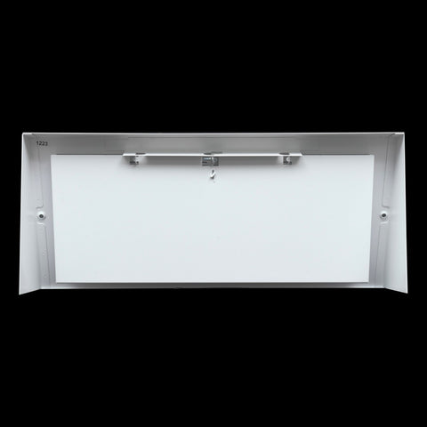 14"W x 6"H [Duct Opening] Steel Triangular Baseboard Return Air Supply Grille with Damper | 3.75" Depth | White | Outer Dimensions: 15-3/4" x 6-5/8"