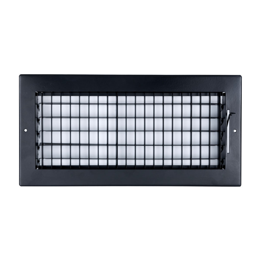 14x6 Steel Adjustable Air Vent Cover | Supply Register for Wall & Ceiling | Black | Outer Dimension: 15-3/4"W X 7-3/4"H