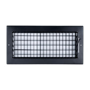 14 x 6-inch Black Steel adjustable supply register, front view
