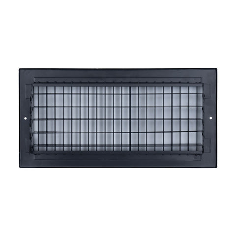14x6 Steel Adjustable Air Vent Cover | Supply Register for Wall & Ceiling | Black | Outer Dimension: 15-3/4"W X 7-3/4"H