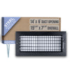 Handua Steel Adjustable Air Supply HVAC Grille | Black Vent Cover Grill for Sidewall and Ceiling