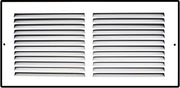 14 x 6-inch White Steel flat stamped return grille, front view
