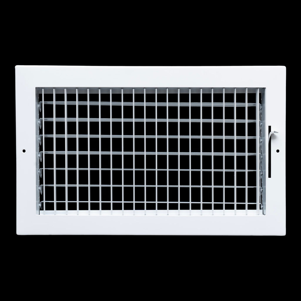 14x8 Steel Adjustable Air Vent Cover | Supply Register for Wall & Ceiling | White | Outer Dimension: 15-3/4"W X 9-3/4"H