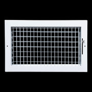 14 x 8-inch White Steel adjustable supply register, front view
