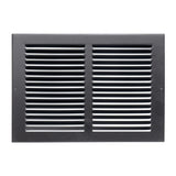 14"x8" Steel Return Air Grille – HVAC Cold Air Intake Vent Cover, Black | Out. Dim.: 15-3/4"W X 9-3/4"H