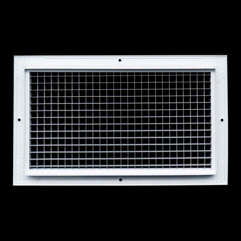 14" x 8" [Duct Opening] Aluminum Return Air Grille | Rust Proof Eggcrate Vent Cover Grill for Sidewall and Ceiling, White | Outer Dimensions: 15.75" X 9.75"