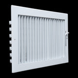 14x8 White Steel Adjustable Supply Register, Air Vent Cover with Damper for Sidewall Or Ceiling