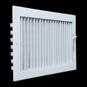 14 x 8-inch White Steel adjustable supply register, angled view