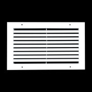 14 x 8-inch White Aluminum bar return grille, front view