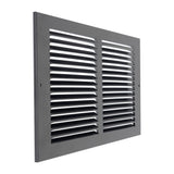 14"x8" Black Steel Return Air Grille, High-Airflow HVAC Cold Air Intake for Wall & Ceiling