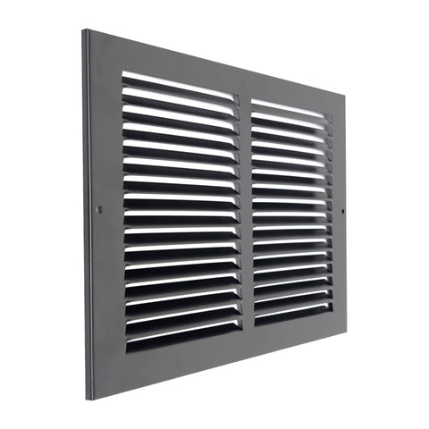 14"x8" Steel Return Air Grille – HVAC Cold Air Intake Vent Cover, Black | Out. Dim.: 15-3/4"W X 9-3/4"H