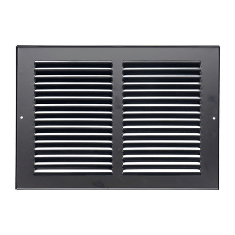 14"x8" Steel Return Air Grille – HVAC Cold Air Intake Vent Cover, Black | Out. Dim.: 15-3/4"W X 9-3/4"H