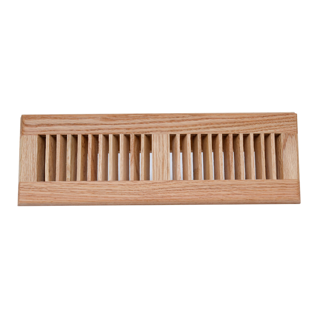 15" Wooden Baseboard Floor Register | Return Air Grille | Decorative Air Supply Vent Cover | Pre-Finished Natural Red Oak Wood Air Diffuser