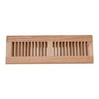 15" Wooden Baseboard Floor Register | Return Air Grille | Decorative Air Supply Vent Cover | Pre-Finished Natural Red Oak Wood Air Diffuser