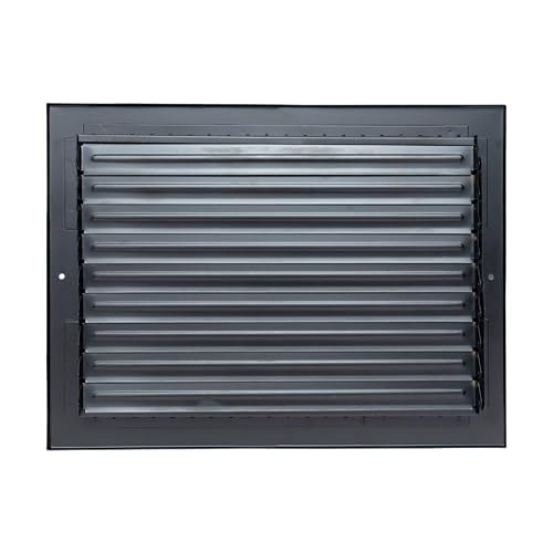 Fits 10x8 Duct Opening Steel Adjustable Air Supply Grille by Handua | Register Vent Cover Grill for Sidewall and Ceiling | Black | Outer Dimensions: 11.75" X 9.75"