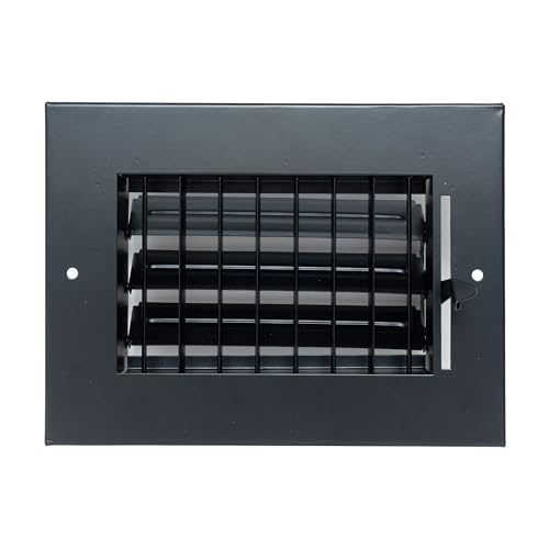 Fits 20x6 Duct Opening Steel Adjustable Air Supply Grille by Handua | Register Vent Cover Grill for Sidewall and Ceiling | Black | Outer Dimensions: 21.75" X 7.75"