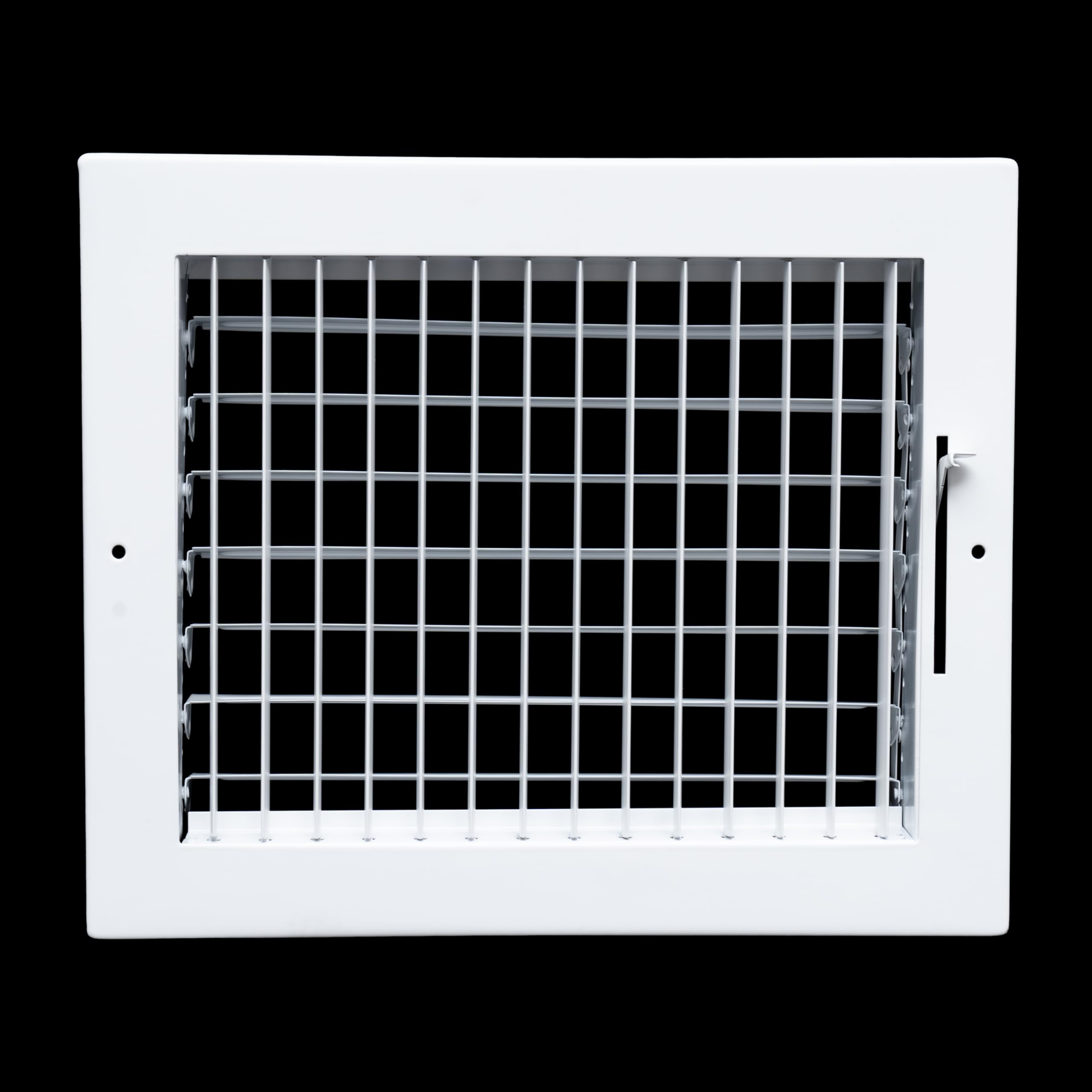 10 x 8-inch White Steel adjustable supply register, front view
