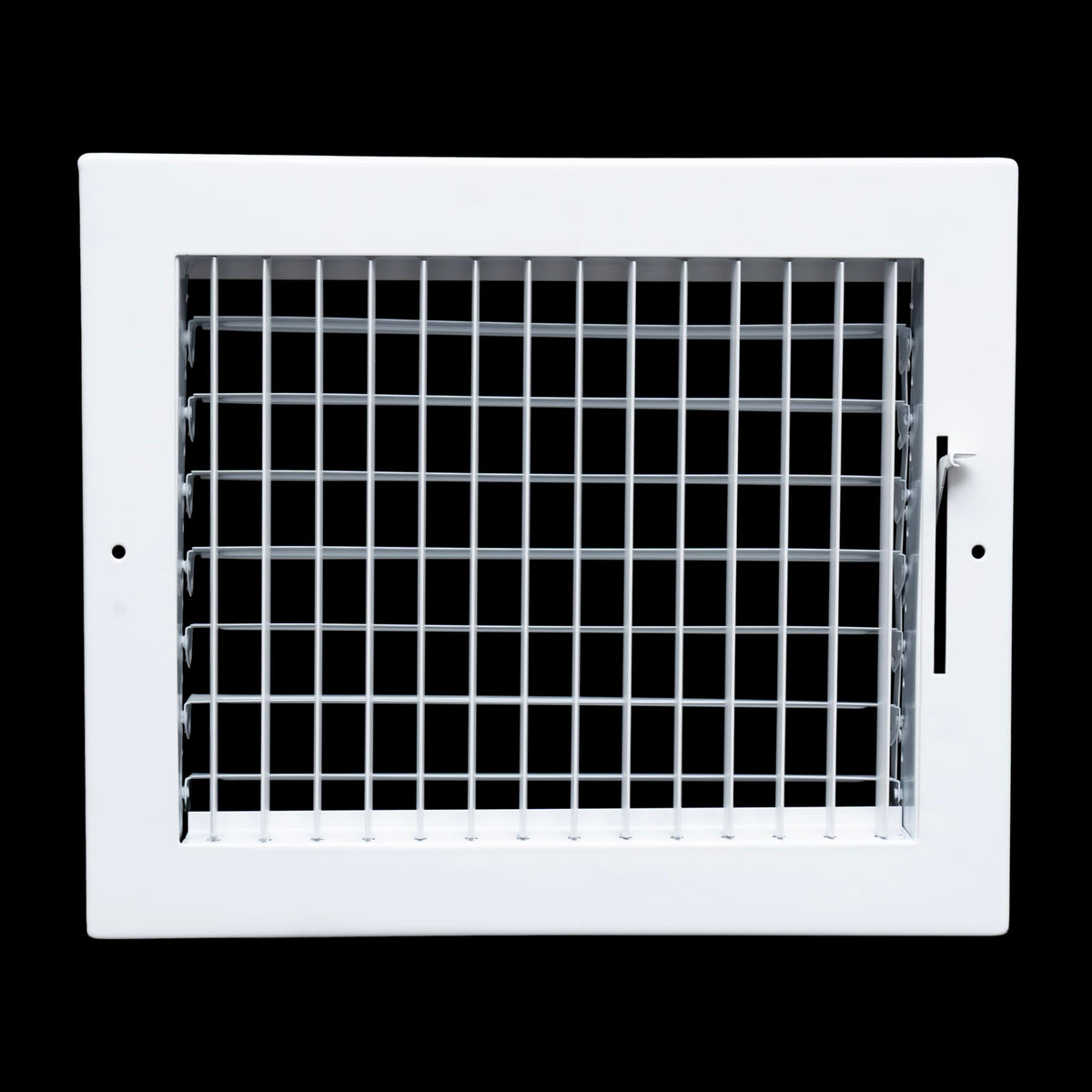 10 x 8-inch White Steel adjustable supply register, front view