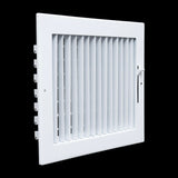 10x8 White Steel Adjustable Supply Register, Air Vent Cover with Damper for Sidewall Or Ceiling