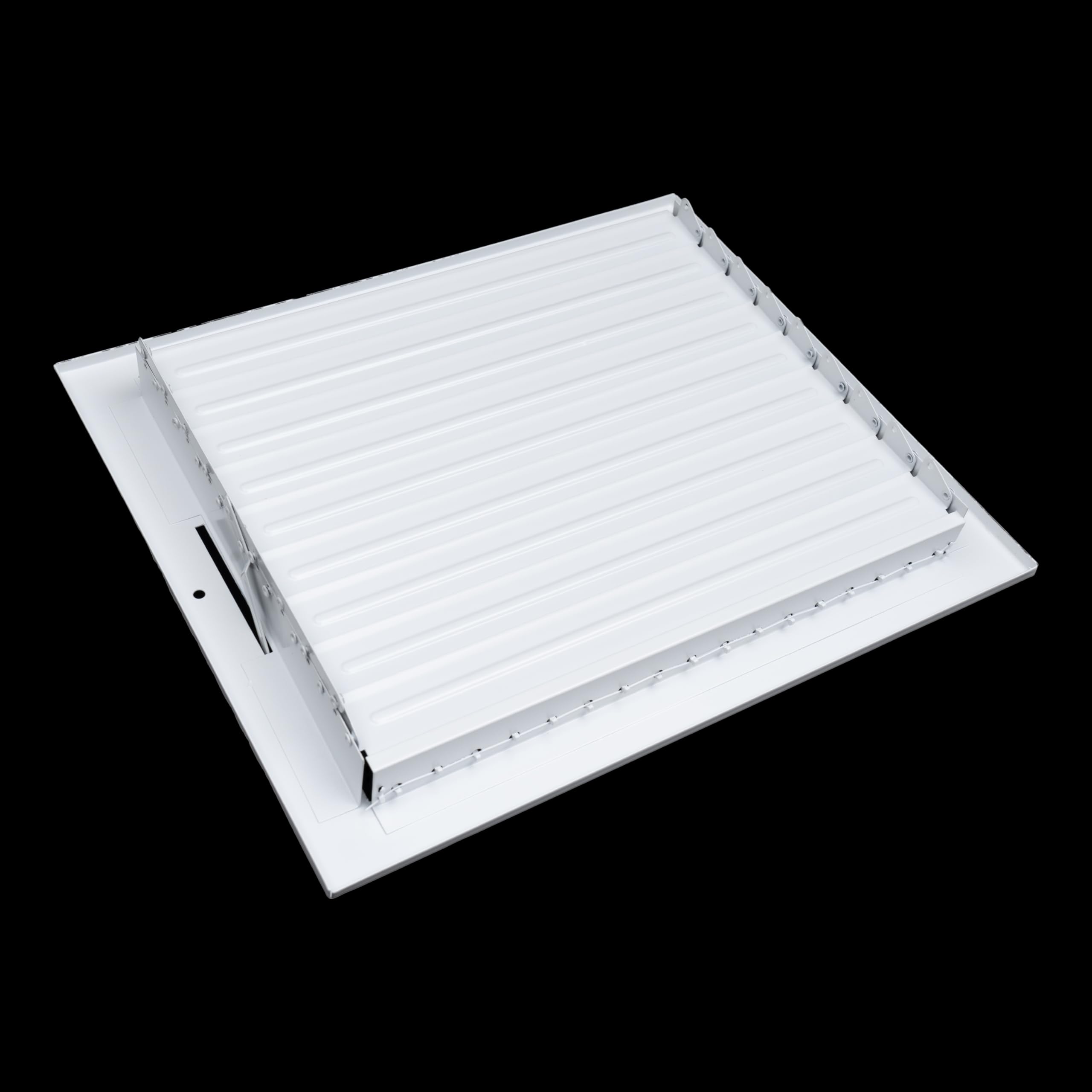 10 x 8-inch White Steel adjustable supply register, rear view