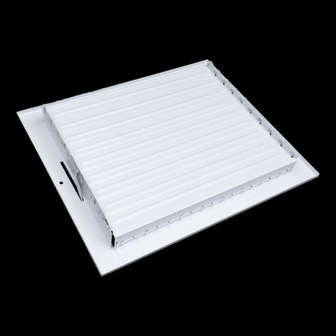 10 x 8-inch White Steel adjustable supply register, rear view