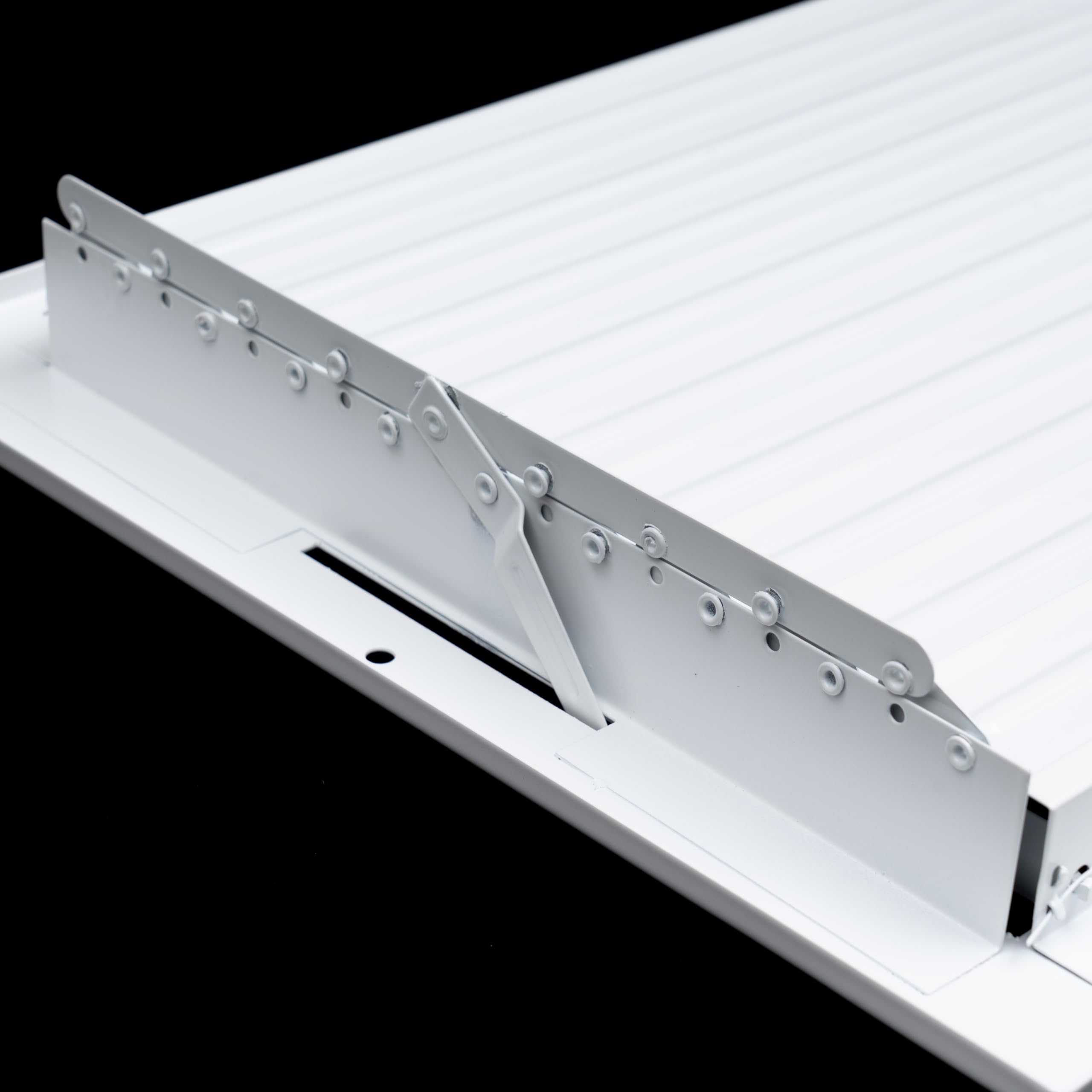10 x 8-inch White Steel adjustable supply register, damper mechanism detail