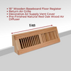 15" Wooden Baseboard Floor Register | Return Air Grille | Decorative Air Supply Vent Cover | Pre-Finished Natural Red Oak Wood Air Diffuser