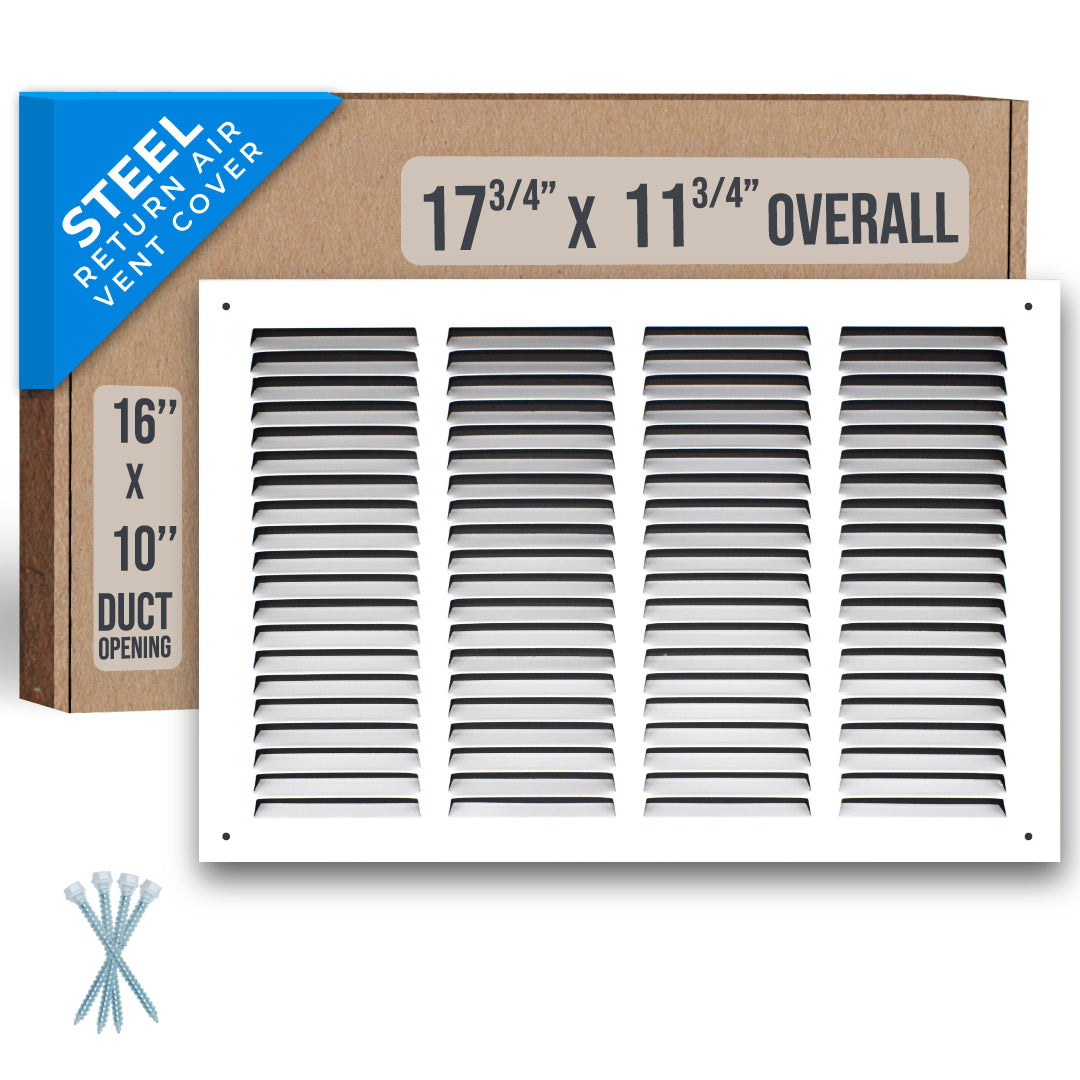 Handua Steel Return Air Grille | Vent Cover Grill for Sidewall and Ceiling, White