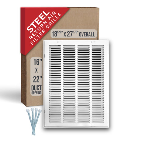 Handua HVAC Steel Return Air Filter Grille [Removable Face Door] for 1-inch Filters Vent Cover Grill for 1-inch Filter, White